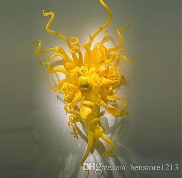 

oem mouth blown borosilicate glass wall lamps craft brilliancy yellow glass wall vintage glass wall lamps