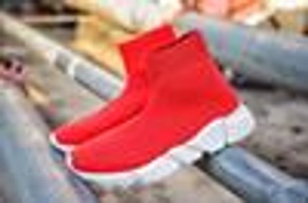 

2020 new mens womens sneakers fashion quality knit socks shoes speed trainer high race runners black white slip-on triple s casu