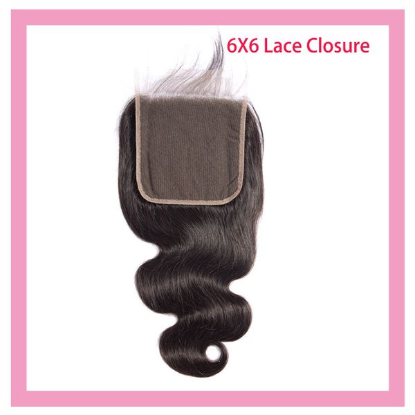

перуанский 100% человеческих волос закрытие 6 к 6 body wave 6x6 lace closure с ребенком волос 9а оптовая вверх закрытие ближний три свободно, Black;brown