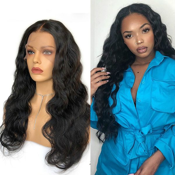 

body wave 13x6 lace front human hair wigs 8- 28 30 inch invisible fake scalp hd transparent brazilian frontal wig black