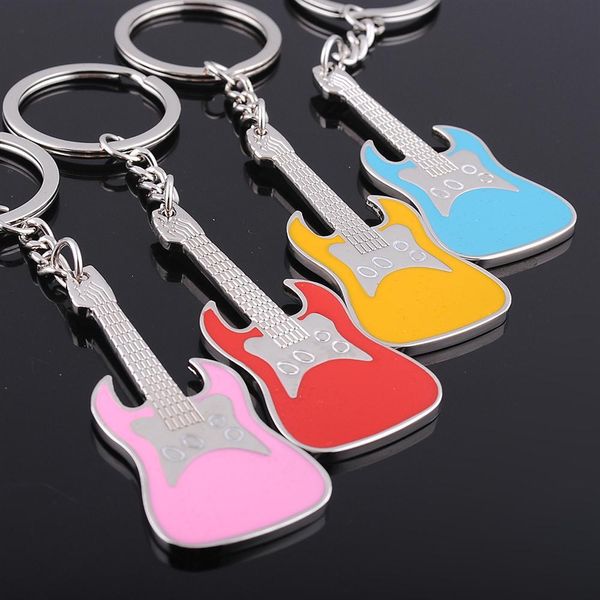 

explosions color guitar keychain metal creative car key chain concert small gift pendant, Silver