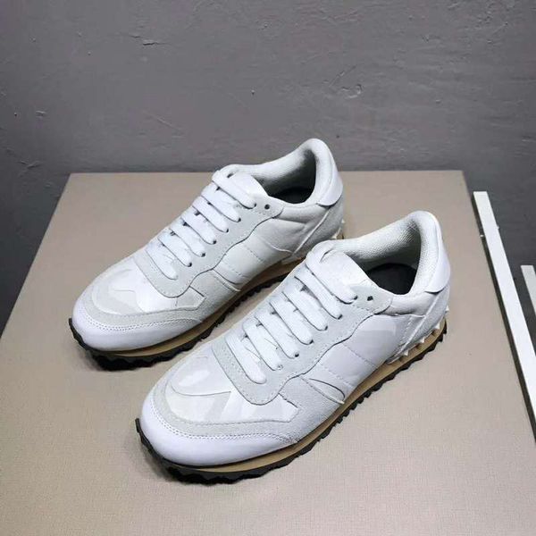 

hococal camouflage women's men's diamond leather sneakers, women's men's stud luxury shoes, casual sneakers chaussures, Black;red