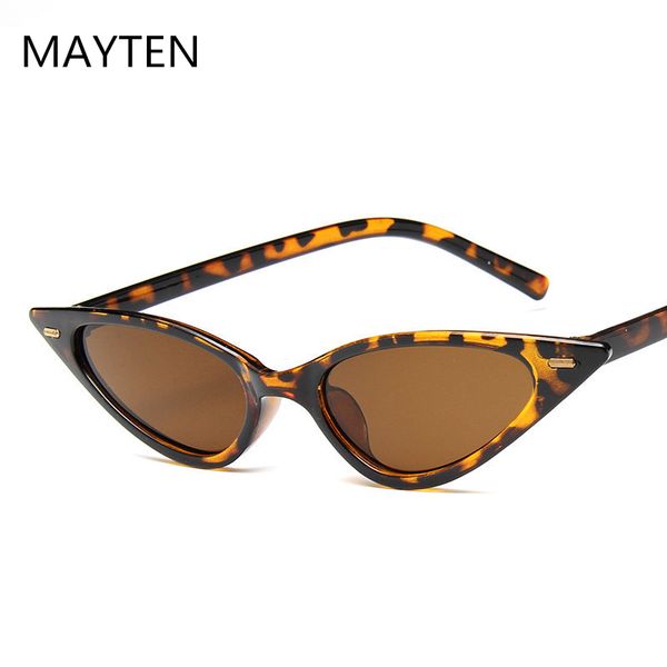 

small triangle cat eye sunglasses women fashion vintage cat eyeglasses female 2020 stylish sun glasses uv400 goggles, White;black