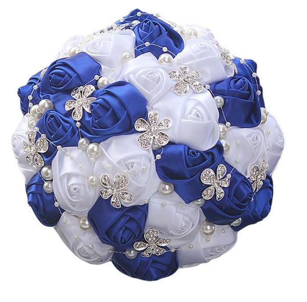 

2020 new pearls crystal flowers artificial bridal flowers bride bouquet wedding luxury crystal hand holding bouquets wedding decoration