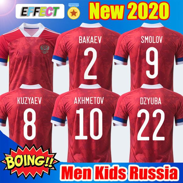 

2020 russia soccer jersey 22 dzyuba 17 golovin akhmetov smolov arshavin jerseys russian camisa de futebol home red men kids football shirts, Black;yellow