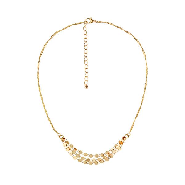 

new accessories personality disc water wave chain necklace personality retro simple wild necklace women, Silver