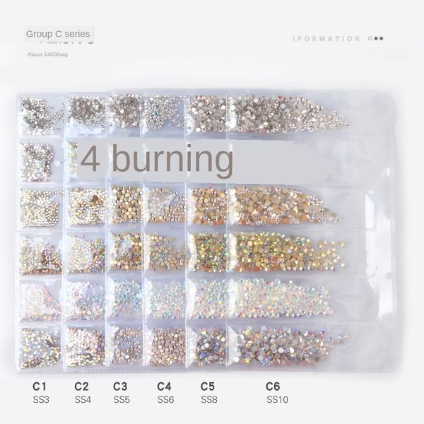 

cross-border exclusive nail 6 ge zhuang flat rhinestone light of heaven ab rhinestone decorative shiny drill nail accessories, Silver;gold