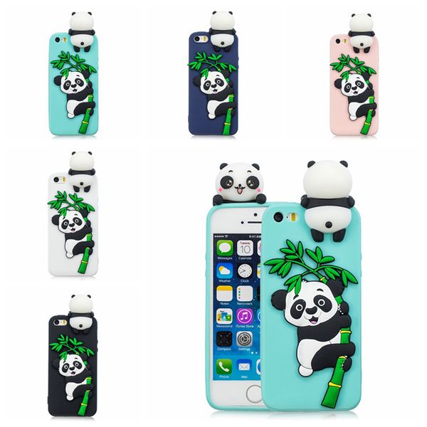 

for iphone 5/5s/se/6/6s/6 plus/6s plus/7/8/7 plus/8 plus phone case 3d cartoon panda bamboo cellphone back shell shockproof smartphone cover