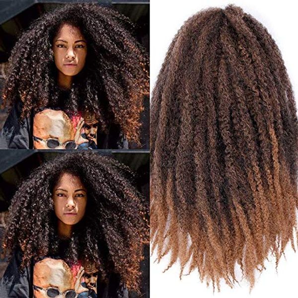 Grosshandel Marley Zopfe Haar Afro Verworren Curly Marley Locken Twist Braid Hair Extensions Kanekalon Synthetische Twist Crochet Haar 18 Zoll 1b 27