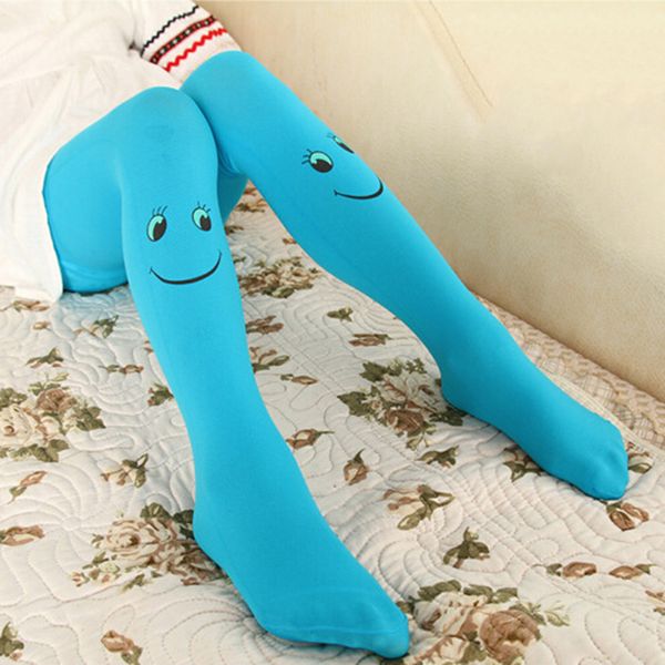 

tights stockings summer cute smile face baby girls stocking dancing children dress tights trousers pantyhose, Blue