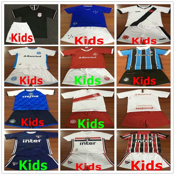 

lil briasil sport clubs child soccer jerseys nicolopez pablo muriq romero custom home away youth football shirts 06, Black;yellow