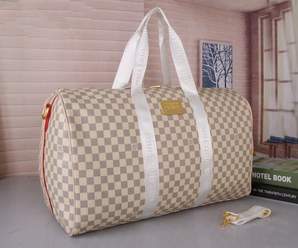 

2020 luxury brands 55cm keepall travel bag duffle bags luggage handbags large capacity sport bag louis vuitton 03, Black