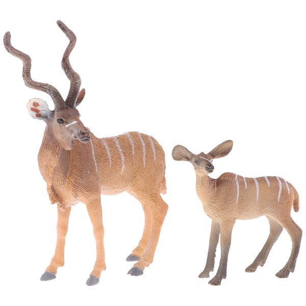 

2 pieces simulation antelope figure toy animal model set, home desk ornaments