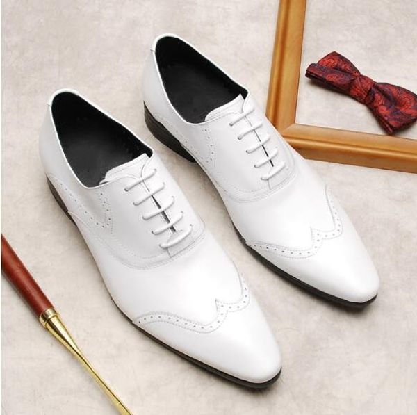 

white black formal business shoes genuine leather lace up fall dress oxfords selling