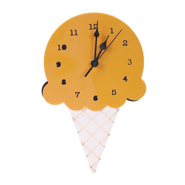 

nordic cartoon ice cream clocks home decor mute kids room wall decoration cute christmas baby ornament gifts