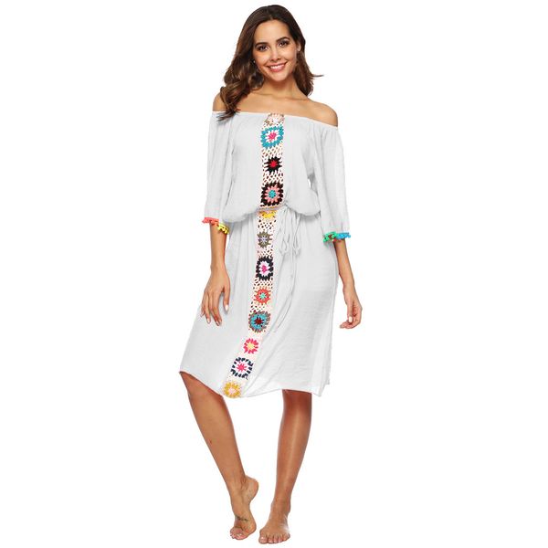 

womail cover-ups women bathing cover up bikini swimsuit swimwear crochet smock beach summer ladies beachwear 2019 w30416, Blue;gray