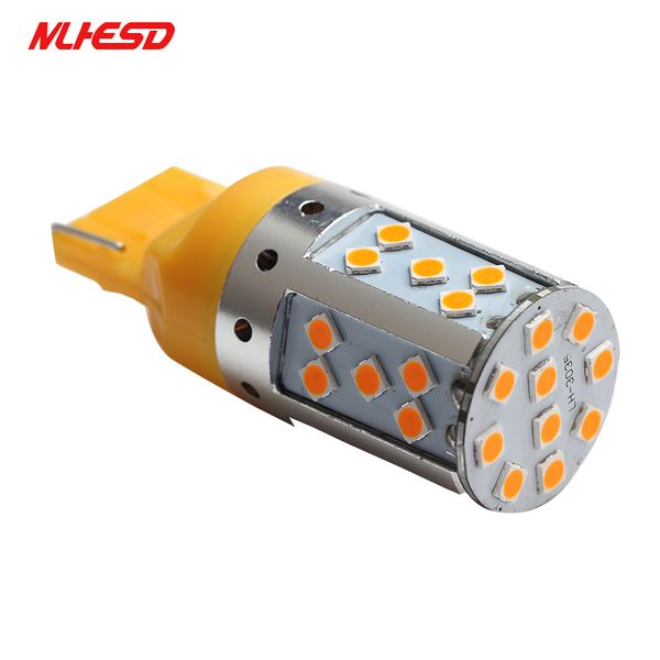 

5pcs t20 led 7440 w21w 35smd bulb canbus 1156 led bau15s py21w ba15s p21w lamp amber car turn signal lights