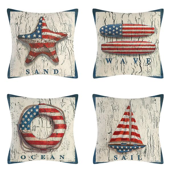 

red stripes cushion cover sail beach sand throw pillows decorative pillowcover cotton linen decoration sofa home car pillowcase