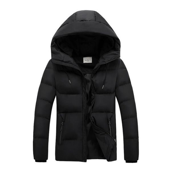 

winter men parkas new style men's cotton 2018 autumn parka coat men down keep warm hooded fashion simple m l  xxl xxxl, Black