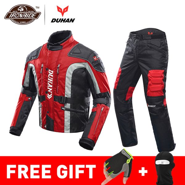 

duhan autumn winter cold-proof motorcycle jacket moto+protector motorcycle pants moto suit touring clothing protective gear set
