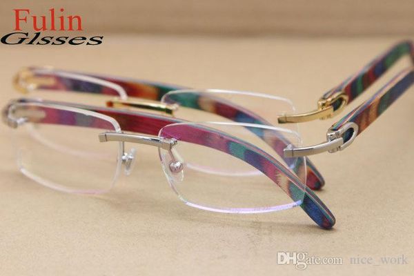 

brand glasses-rimless wood glasses luxury eyeglass frame high-quality genuine hackberry wooden frames t8100907 8100908 size 54-18-135mm, Black