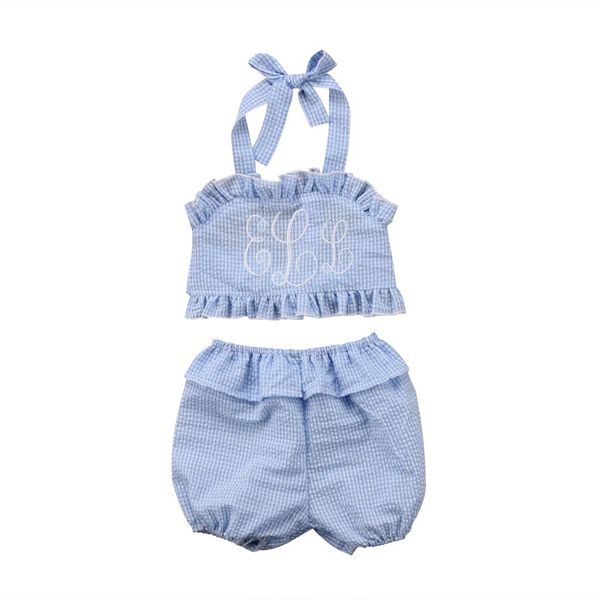 

toddler baby girl swimwear two-pieces seersucker bikini bathing suits beachwear kids swimming costume