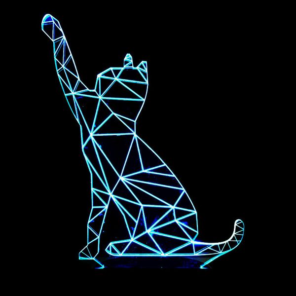 

originality northern europe amorous feelings wave cat 3d lamp usb small night-light 3d small night-light kitty small night-light