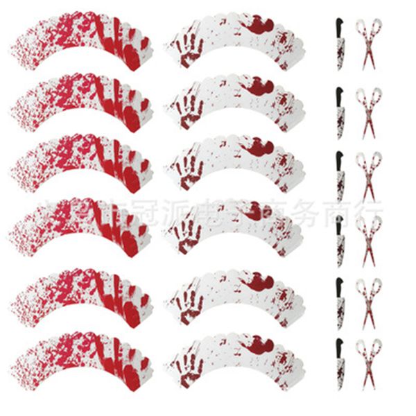 

хэллоуин кекс ботворезы упаковщики horror торт украшение bloodstain торт нож ножницы еда decor партия поставщики jk1909