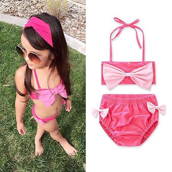 

kids baby girls bowknot bikini suit swimsuit swimwear bathing suit swimming costume kids summer bikinis 2-7y