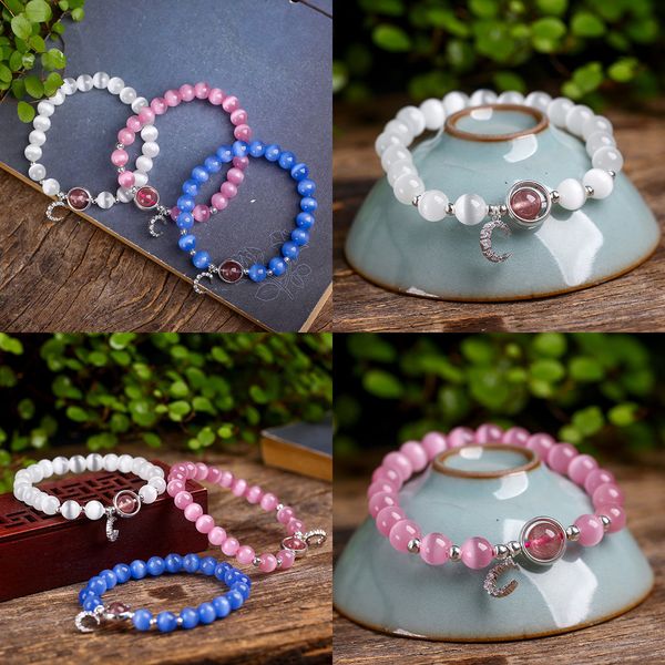 

crystal cat eye bracelet woman niche design bracelet woman concise mori evil eye bracelet shamballa bracelets fashion jewelry, Black