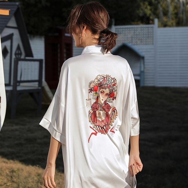 

fzslcyiyi spring summer nightdress women print sleepshirts sleepwear silk nightwear cute nightshirts satin nightgown plus size, Black;red