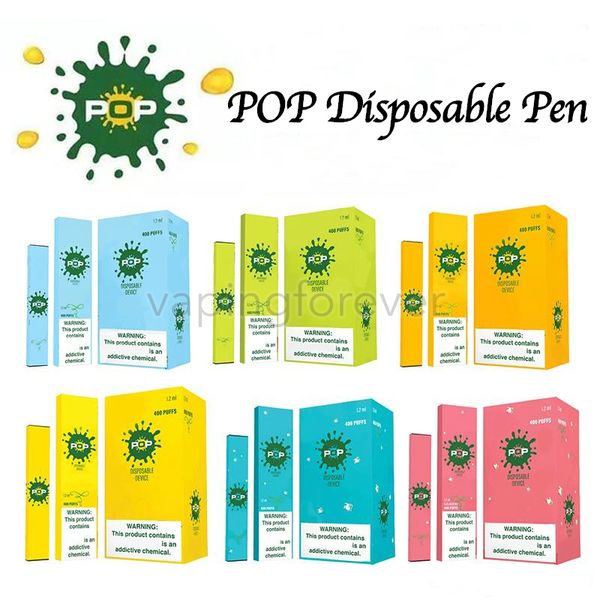 

POP Одноразовые устройства Pod 10 цветов Vape Pen Starter Kit 280mAh Батарея 400 Puff 1,2 мл картридж Pod