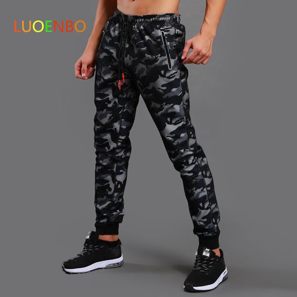 

running pants 2021 waist drawstring camo sport workout joggers men leisure quick dry gym sweatpants with zipper pocket, Black;blue