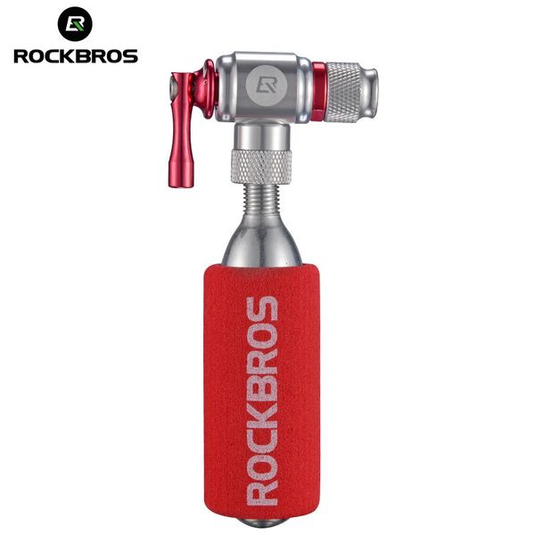 

rockbros mini bike pump co2 bicycle inflator insulated sleeve cycling ultra-light air pump for mountain road bike accessories