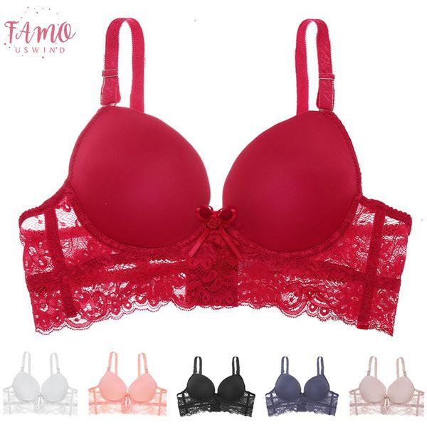 

женщины мода кружева бюстгальтер лоскутная bralette push up bra хлопок бесшовные intimates бюстгальтер топы белье для lady plus size 2019, Red;black