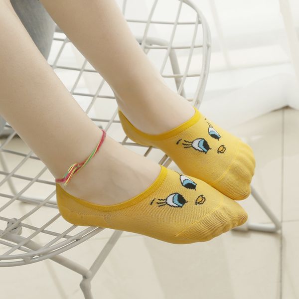 

epous boat socks creative casual cotton funny animals socks for female cute kawaii girls new summer cartoon cotton thin women, Black;white