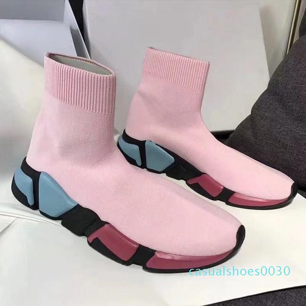 

famous designer brand casual shoes correct version dad socks high and low stretch cloth sports for c30, Black