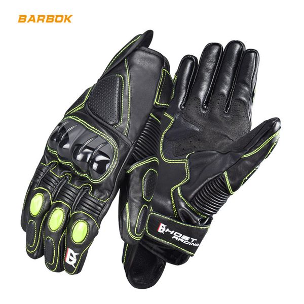 

pu protective shell mens motorcycle gloves genuine leather touch screen uv protection wearable motorbike motocross gloves, Black