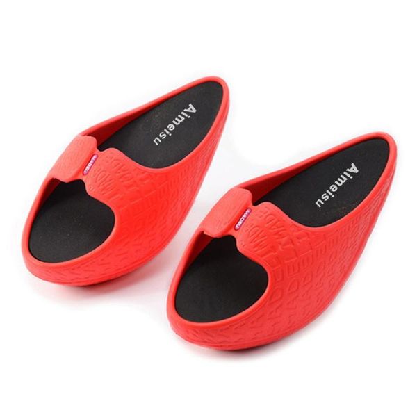 

лето женская обувь 2020 женщины новый shaping ноги тапочки половина палм тапочка walking клинья обувь спорт слайды # 38, Black