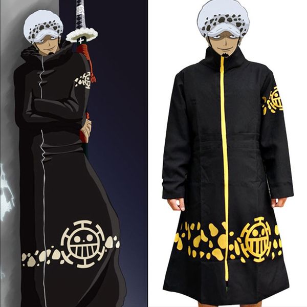 

в горячей продажи аниме косплей one piece trafalgar law плащ пальто хэллоуин рождество партии uniform плюс размер m-2xl фантазии как, Black;red