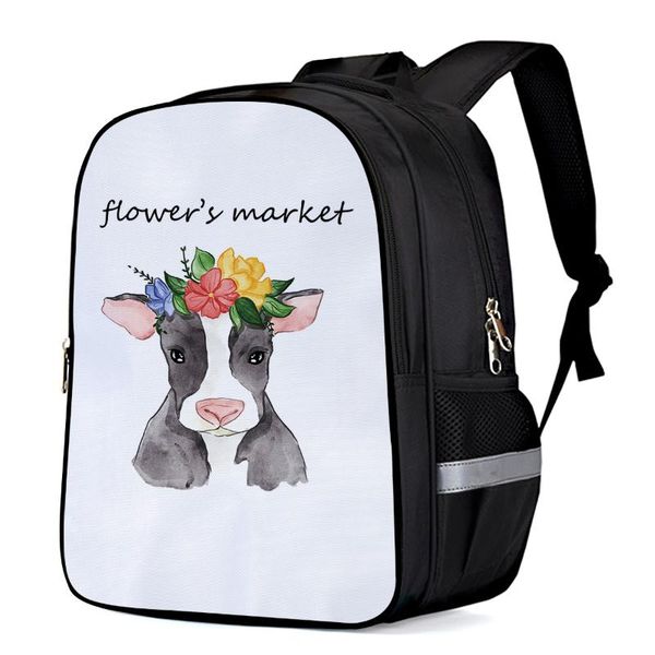 

spring flowers animal cow simple student schoolbag boys and girls backpacks fashion backpacks