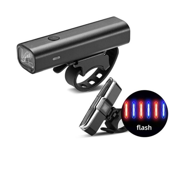 

new usb rechargeable bicycle headlight night ride mountain bike warning light j6pf