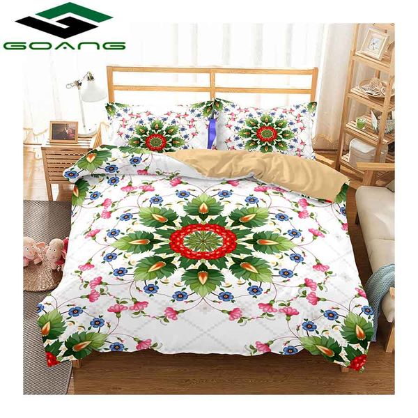 

goang 3d bedding sets digital printing mandala flower duvet cover set bedcloth with pillowcase home textiles 100% microfiber