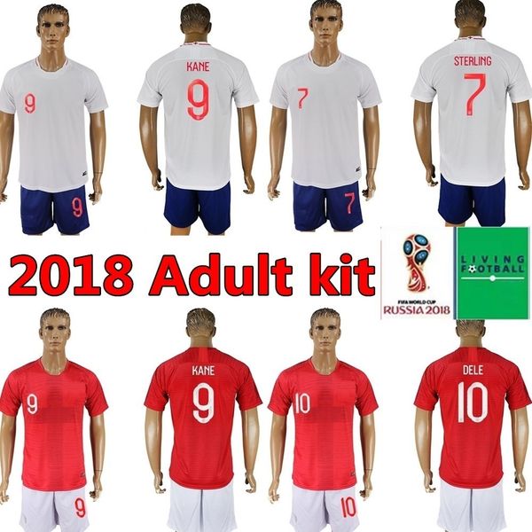

2018 england kit soccer jerseys rooney sterling vardy kane dele kit shorts socks jersey home away red shirt football shirts, Black
