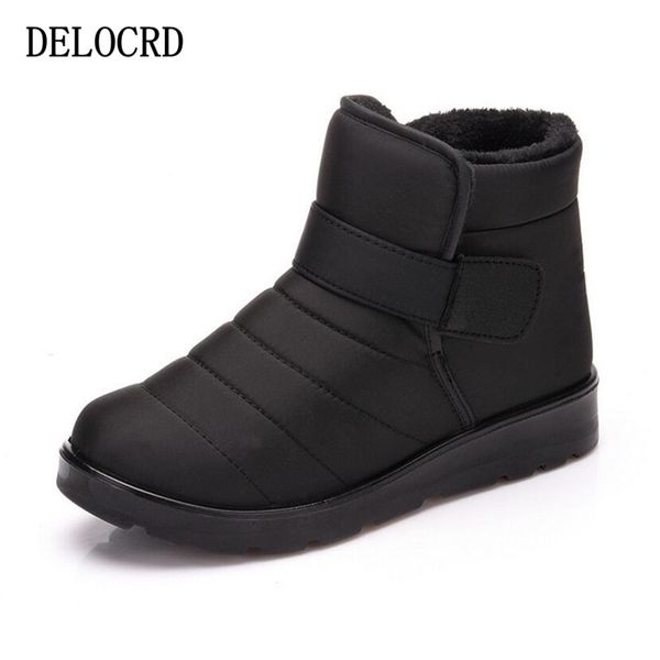 

winter women's boots new warm snow boots men and women couples plus fluffy waterproof cotton shoes to help waterproof boots 46, Black