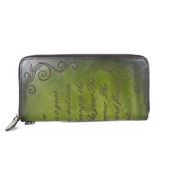 

autumn and winter new retro style long women's hand bag layer cow leather hand color wholesale bag