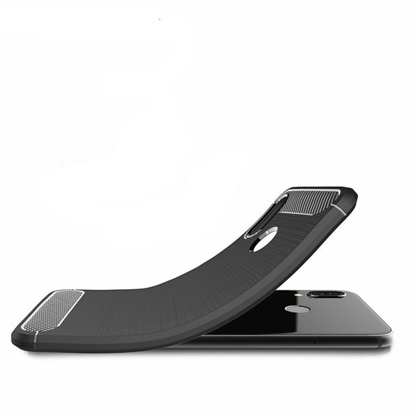 

case for huawei p20 lite shockproof back cover solid color soft carbon fiber