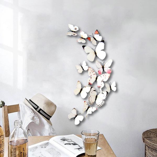 

wall decal 12 pcs 3d butterfly home sticker decor for bed party valentime j2y
