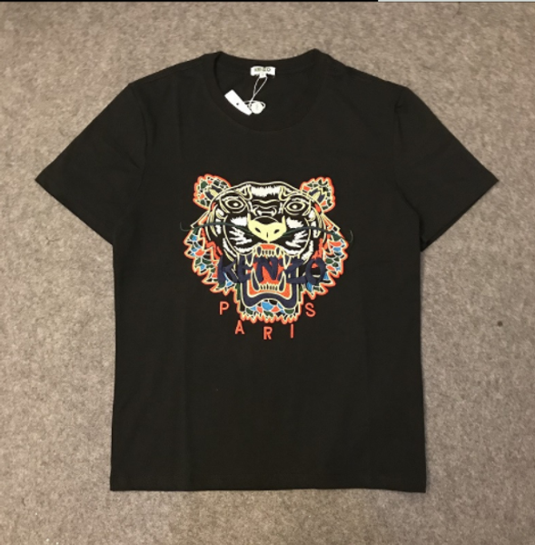

новый тигровый узор мужские женские брендовые футболки designershirts роскошные рубашки уличный хип-хоп футболки летние тройники с коротким, Black