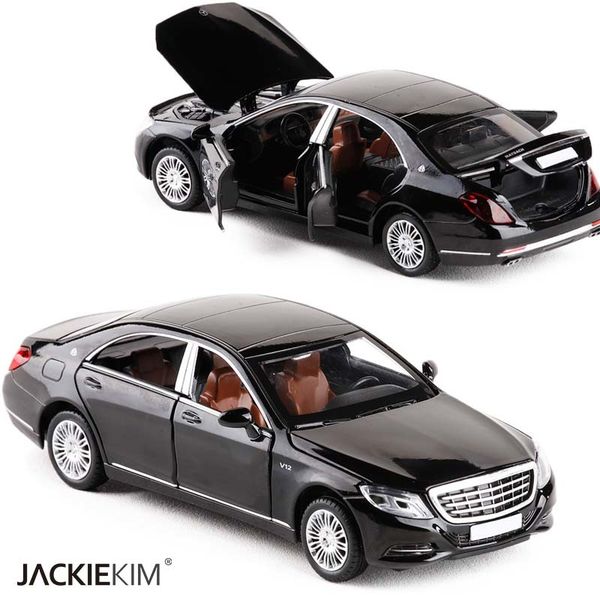 

new licensed alloy model luxury cars 1/32 maybach s600 die-cast vehicle model car with light music for kids toy car gifts y200318